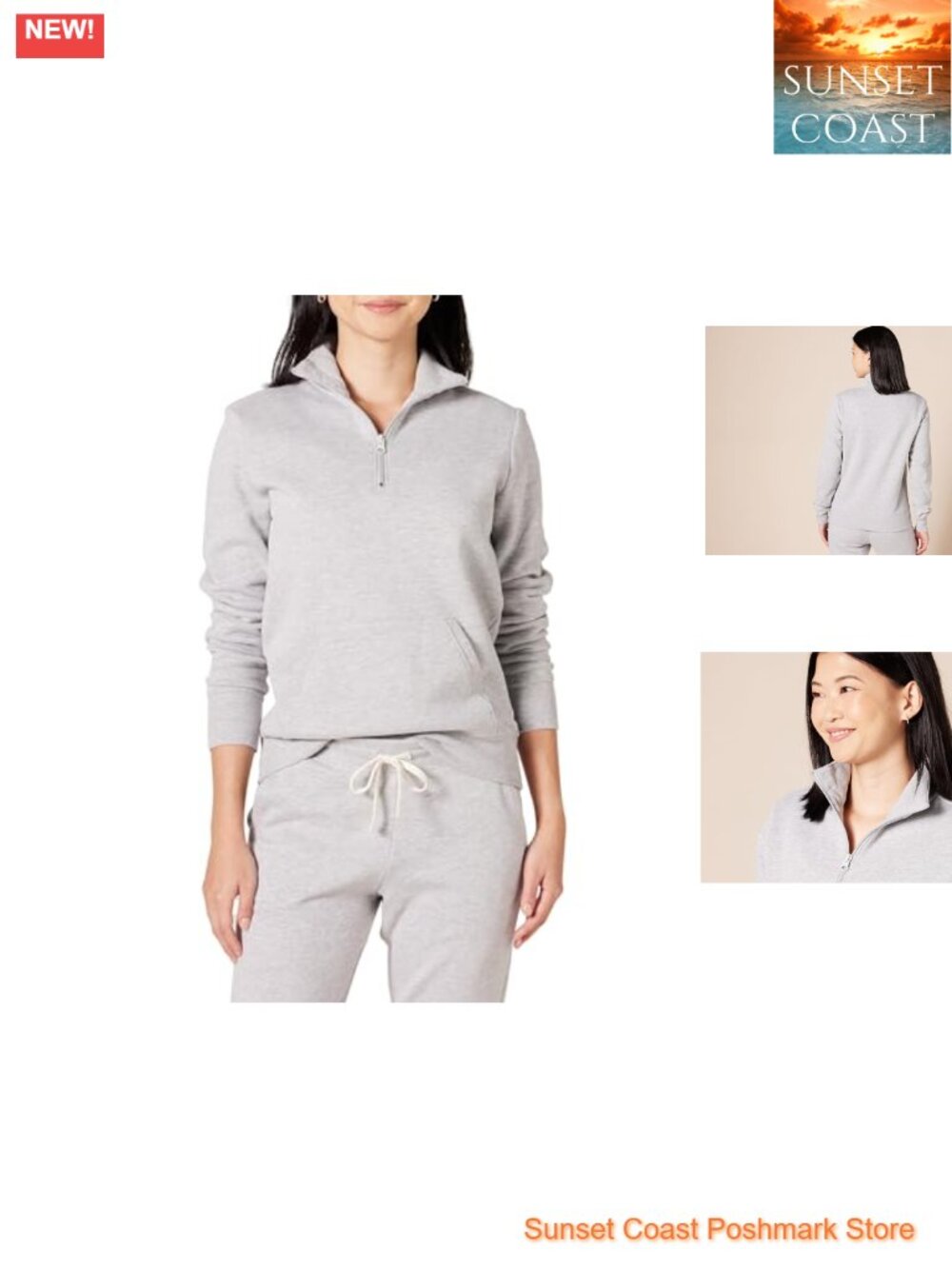 Women's Long-Sleeve Fleece Quarter-Zip Pullover Sweatshirt
